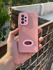 Samsung Galaxy "A52/A52s" Silicone "Holo Camera Ring" Case - Pink