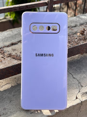Samsung Galaxy "S10 Plus" Tempered Glass "Chrome" Case - Purple