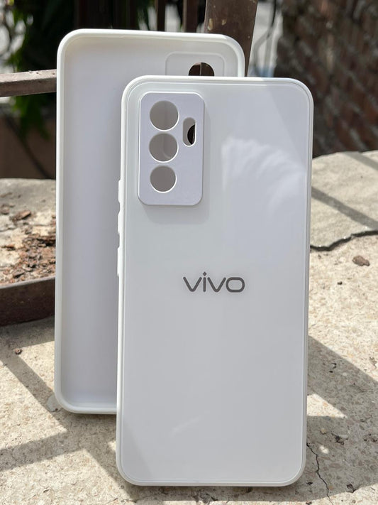 Vivo "V23E" Tempered Glass "Solid" Case - White