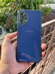 Samsung Galaxy "A13" Tempered Glass "Chrome" Case - Dark Blue