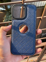 iPhone "14 Pro Max" Spigen Premium Leather Case - Blue