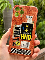 iPhone "12 Pro Max" Wood Texture Case - OffWhite