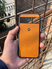 Google Pixel "8" Premium Leather Texture Case - Orange