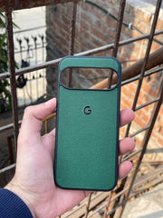 Google Pixel "9 Pro" Premium Leather Texture Case - Green