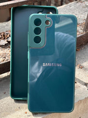 Samsung Galaxy "S21 FE" Tempered Glass "Chrome" Case - Green