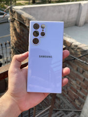 Samsung Galaxy "S22 Ultra" Tempered Glass "Chrome" Case - Purple