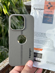 iPhone "16 Pro" Spigen Premium Woven Stitched Case - Gray