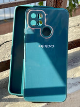 Oppo 'A15/A15s" Tempered Glass "Chrome" Case - Green