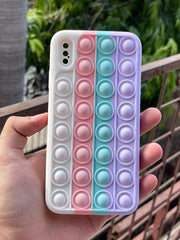 iPhone "XS Max" Fidget Stress Release Pop-Up Case - White & Lilac