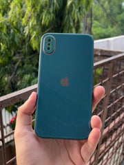 iPhone "XS Max" Tempered Glass "Chrome" Case - Green