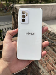 Vivo "V23E" Tempered Glass "Solid" Case - White