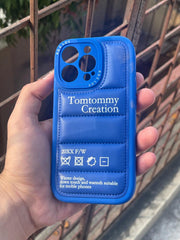 iPhone "13 Pro" Premium Leather Puffer Case - Blue