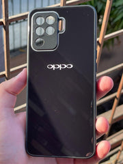 Oppo "F19 Pro" Tempered Glass "Chrome" Case - Black