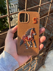 iPhone "12/12 Pro" Polo Embroidered Case - Brown