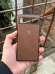 Google Pixel "6A" Premium Leather Texture Case - Brown