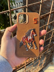 iPhone "11 Pro" Polo Embroidered Case - Brown