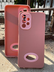 Samsung Galaxy "A32 (4G)" Silicone "Holo Camera Ring" Case - Pink