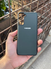 Samsung Galaxy "S21 Plus" Leather Texture Case "Chrome Logo" - Green