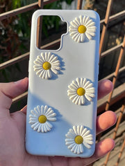 Oppo "F19 Pro" Silicone "Flower Back" Case - Blue