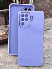 Oppo "F19 Pro" Tempered Glass "Chrome" Case - Purple