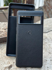 Google Pixel "7" Premium Leather Texture Case - Black
