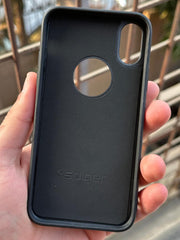 iPhone "XS Max" Spigen Premium Woven Stitched Case - Black