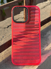 iPhone "14 Pro Max" Translucent Jump Style Silicone Case - Pink