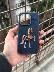 iPhone "15 Pro" Polo Embroidered Case - Blue