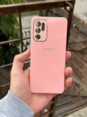 Oppo "Reno 6" Tempered Glass "Chrome" Case - Pink