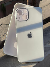 iPhone "13" Tempered Glass "Chrome" Case - White