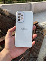 Samsung Galaxy "A73" Tempered Glass "Chrome" Case - White