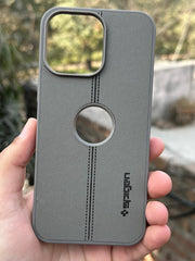 iPhone "14 Pro Max" Spigen Premium Woven Stitched Case - Gray