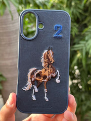 iPhone "16" Polo Embroidered Case - Blue