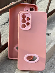 Samsung Galaxy "A13" Silicone "Holo Camera Ring" Case - Pink