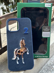 iPhone "12 Pro Max" Polo Embroidered Case - Blue