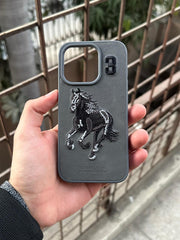 iPhone "15 Pro" Polo Embroidered Case - Dark Gray