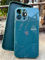 iPhone "13 Pro Max" Tempered Glass "Chrome" Case - Green