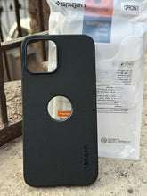 iPhone "12 Pro Max" Spigen Rugged Texture "LOGO-CUT" Case - Black
