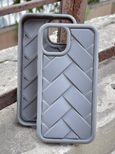iPhone "13/14" Premium Silicone "Woven-Bamboo" Case - Gray