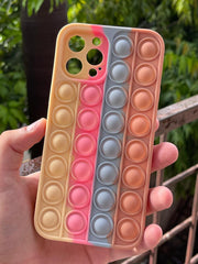 iPhone "12 Pro Max" Fidget Stress Release Pop-Up Case - Brown