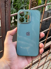 iPhone "13 Pro" Tempered Glass "Chrome" Case - Green