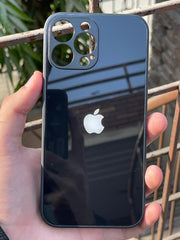 iPhone "13 Pro Max" Tempered Glass "Solid" Case - Black