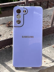 Samsung Galaxy "S21 FE" Tempered Glass "Chrome" Case - Purple