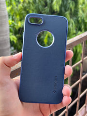 iPhone "7/8" Spigen Rugged Texture "LOGO-CUT" Case - Blue