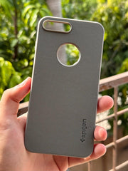 iPhone "7/8 Plus" Spigen Rugged Texture "LOGO-CUT" Case - Gray
