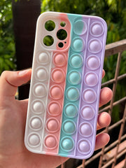 iPhone "12 Pro Max" Fidget Stress Release Pop-Up Case - White & Lilac