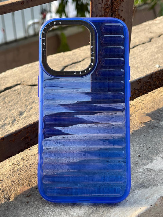 iPhone "14 Pro" Translucent Jump Style Silicone Case - Navy Blue
