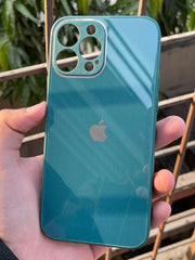 iPhone "13 Pro Max" Tempered Glass "Chrome" Case - Green