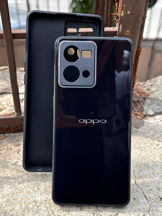 Oppo "F21 Pro (4G)" Tempered Glass "Chrome" Case - Black