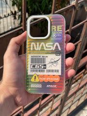 iPhone "14 Pro" Rainbow Translucent Case - Green Nasa